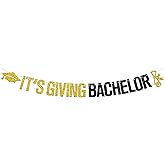 It's Giving Bachelor Banner, Congrats Grad, You Did It, Class of 2026 College Bachelor Degree Graduation Party Decorations Supplies