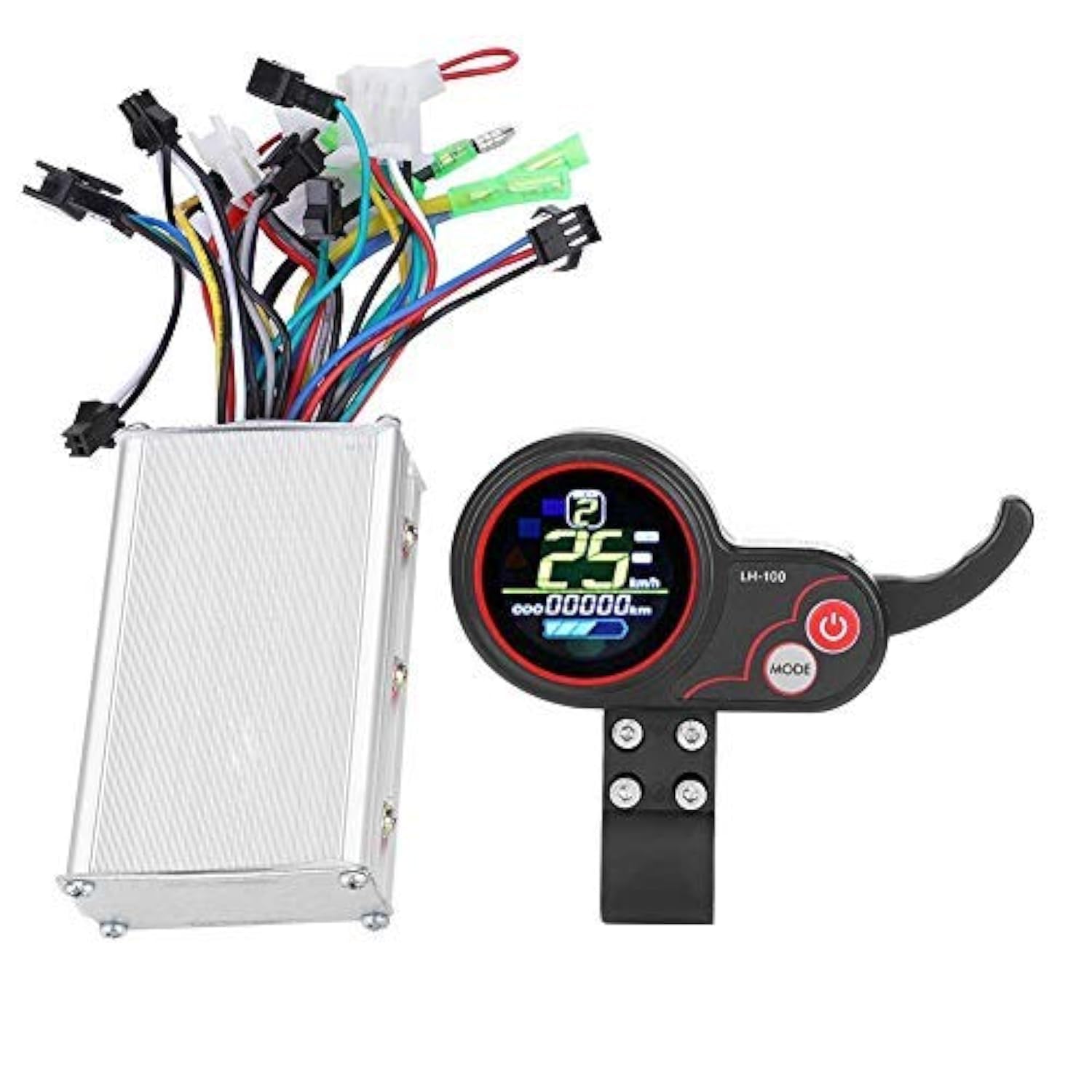 Nikou Electric Bike Controller, LCD Display Control Panel With Variable Speed Switch Accessory Brushless Controller for Electric Scooter(36V 250/350W Color Screen Dual Mode)