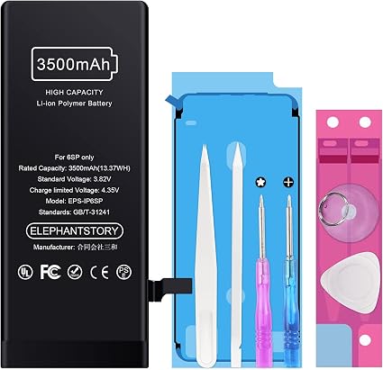 Amazon For Iphone 6s Plus バッテリー 交換 大容量 3500mah Pse 認証済 Iphone 6s Plus バッテリー 交換用 キット 標準工具セット付 説明書付き Elephantstory バッテリー
