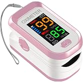 Pulse Oximeter Fingertip, Blood Oxygen Saturation Monitor with Large LED Display, Heart Rate Monitor for Adults, Fingertip Pulse Oximetr, with Lanyard (Rose Gold)