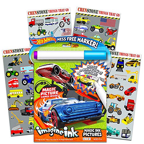 Hot Wheels Imagine Ink Coloring Book Set for Kids Toddlers -- Mess Free Magic Ink Coloring Book with - //coolthings.us