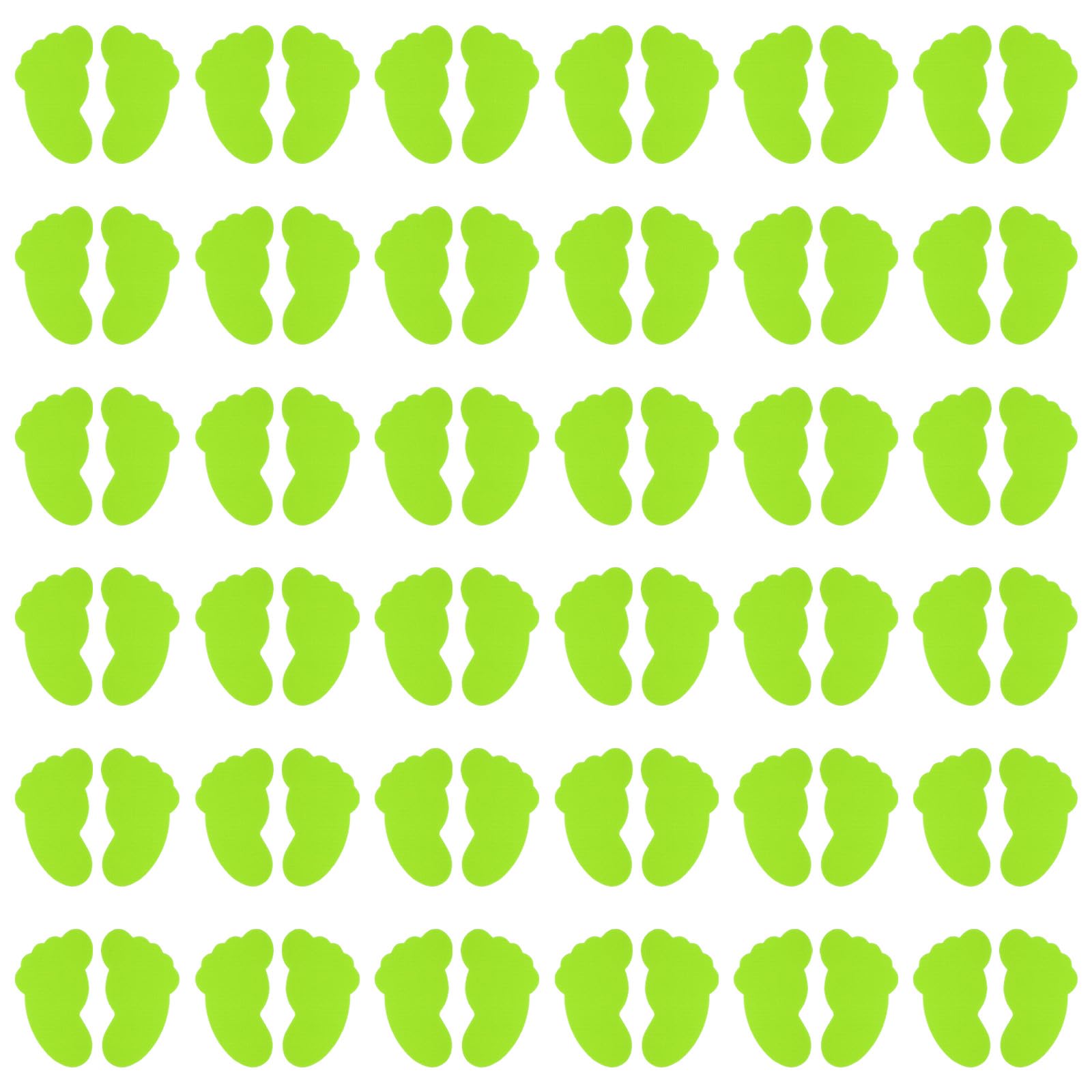 PATIKIL Foot Shaped Carpet Markers, 72pcs (36pairs) Nylon Floor Spots Markers Colorful Hook and Loop Marker Dots for Classroom Teacher Supplies, Light Green