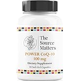 The Source Matters Power CoQ-10 Dietary Supplement | Nutrient Support for Natural Cellular Energy Production, Antioxidant Protection, and Overall Wellness with Vitamin E (30 Soft Gel Capsules)