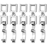 NUOYAQI 5 Pcs Simple Necklace Bracelet Extenders Alloy Extension Fold Over Clasp for Bracelet Necklace and Jewelry Making, Silver