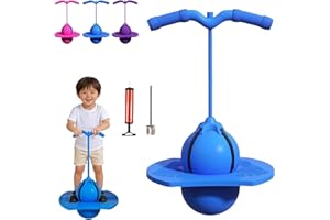 Balance Jumping Ball, Pogo Jumper with Handle and Ball Pump, Indoor & Outdoor Fun, Perfect for Balance, Coordination, and Fit