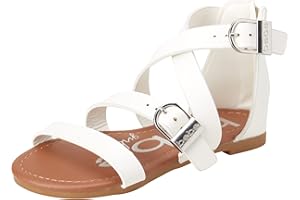 bebe Girls Sandals - Open Toe Summer Easter Strappy Flat Dress Gladiator Sandals with Cushioned Sole