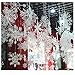 ORYOUGO White Glittered Snowflakes,Pack of 24 Plastic Snowflakes Christmas Ornaments String Hanger for Decorating, Wedding and Embellishing -S,M,L Hanging Snow Flakes