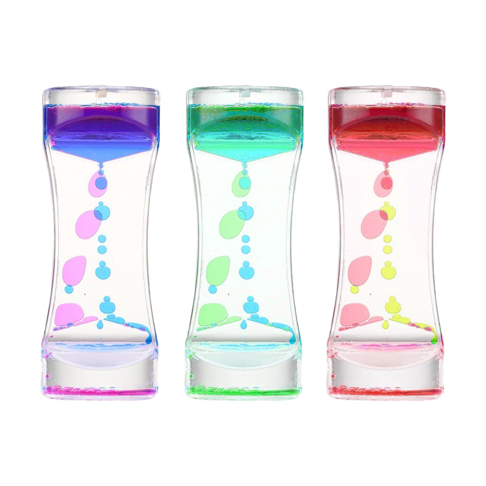3PCS Liquid Sensory Timer Toys for Autism - Relaxation, Special Needs Developmental Toys Liquid Motion Bubbler Timer for Kids & Adults, ADHD Stress Relief Anxiety
