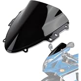 PSLER Windshield WindScreen Double Bubble for GSXR600 750 K4 2004-2005, Black