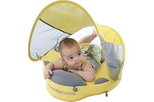 Preself Baby Float Swim Trainer Over UPF 50+ Sun Canopy Ladybug Mambobaby Infant Soft Solid Infant Pool Float (Yellow)