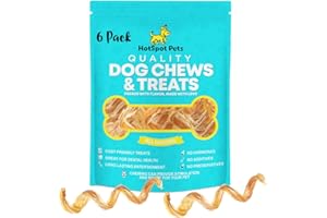 hotspot pets Spring Bully Sticks for Dogs - Premium All Natural Long Twisted Beef Pizzle Dog Chew Treats - Grain Free Fully Digestible Rawhide Alternative - 6 Inch Stix