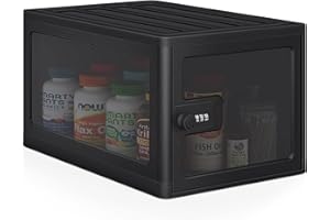 DEPAD Lock Box for Safe Medicine Storage, Medicine Box with Code, Small Lockable Storage Box medication lock boxes, Locking Boxes for Dorm, Safe Box with Lock for Refrigerator