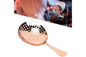 Julep Strainer, Stainless Steel Cocktail Strainer Bar Strainer Cocktail Strainer Spoon Drink Strainer with Handle for Home or