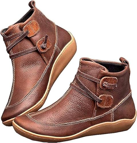 Dbzhuyn Ankle Boots for Women Low Heel Arch Support,Womens Fashion Ankle  Boots Lace Up Boots Booties Black Flat Heel Casual Dress Boots Slip On