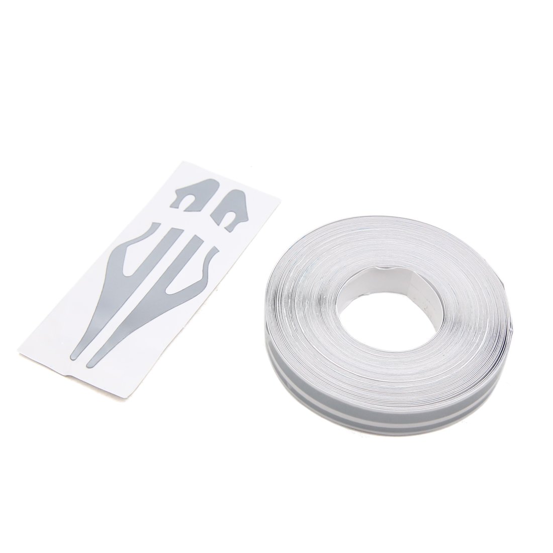 sourcing map 12mm Vinyl Stripe Double Line Tape Car Decal Sticker Clear Gray