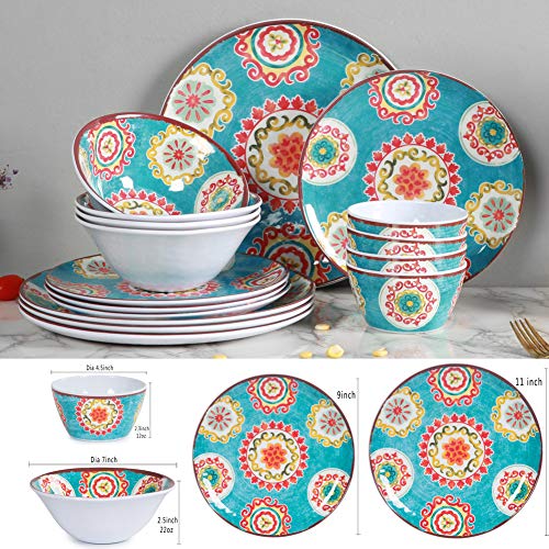 16pcs Melamine Dinnerware Set for 4