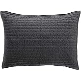 ELEGANT LIFE HOME Bed Pillow Sham Royal Cotton Velvet Pic-Stitch Standard Pillow Sham - 20'' x 26'', Grey, 1 Piece