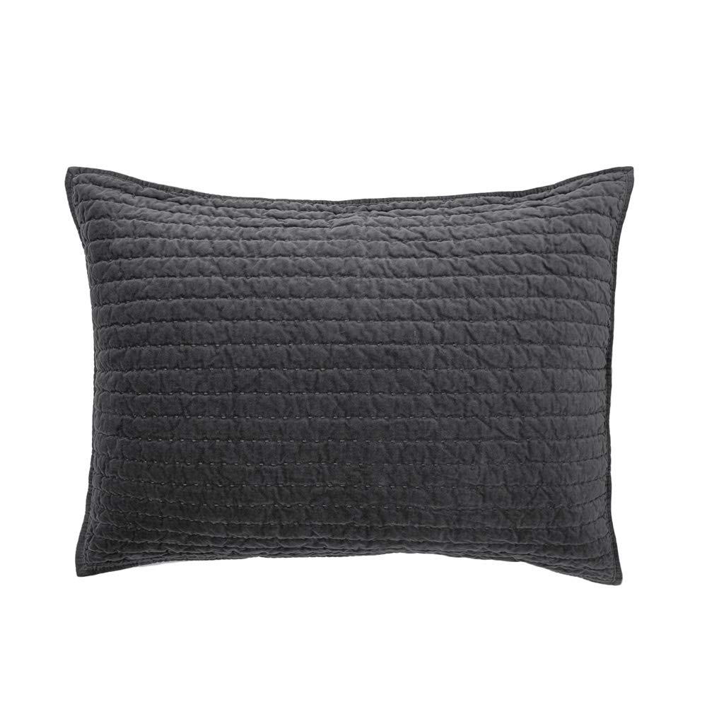 Photo 1 of ELEGANT LIFE HOME Bed Pillow Shams Royal Cotton Velvet Pic-Stitch Standard Pillow Sham - 20'' x 26'', Gray, 1 Piece