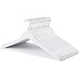 Amazon Basics Durable Wooden Clothes Hangers, 20-Pack, White
