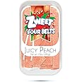 Zweet Sour Juicy Peach Candy Belts 10 Ounce – Sour Kosher Candy, Halal Candy – Resealable Pack of Sour Licorice Belts
