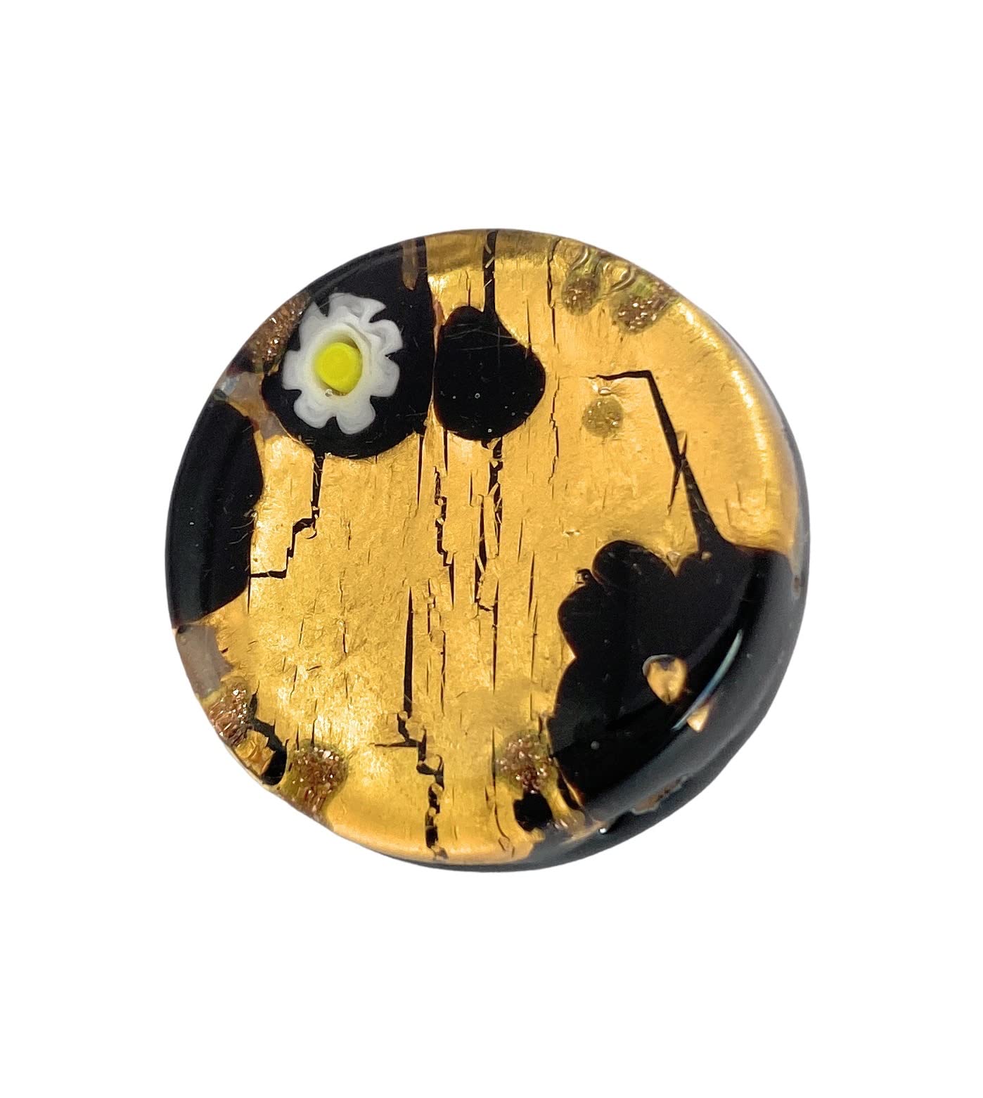 Murano Glass Brooch, Handmade Glass Brooch, Murano Glass Jewellery, 2.3cm in Diameter - Includes Gift Box & Certificate of Authenticity