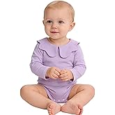 ZFZDRen 0-24M Infant Girls Ruffle Collar Bodysuit Baby Girl Casual Romper Toddler Solid Color Jumpsuit Winter Clothes
