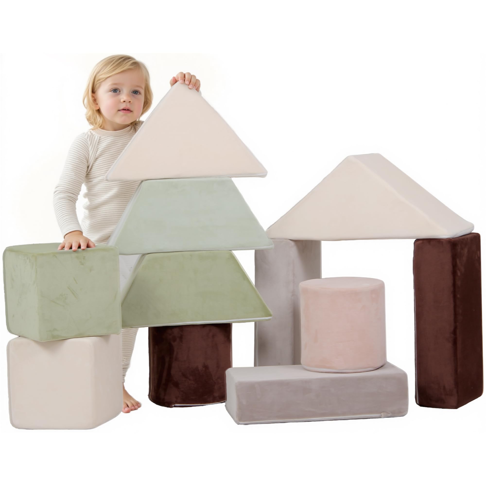 BanaSuper Soft Play Set, 11-Piece Foam Building Blocks for Toddler, Kids Soft Stacking & Building Toys, Safe and Durable Construction Toy, Creative Play Gym for Indoor Fun, Gifts for Boys and Girls