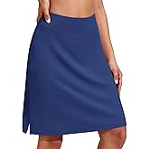 COOrun Women's 20" Knee Length Skorts Skirts Athletic Tennis Skorts Long Golf Skirt with Pockets Modest Skirts