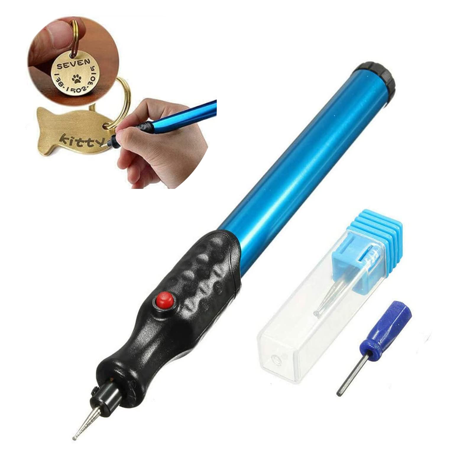 Engraving Pen, Engraver Pen, Portable Electric Engraving Tool with Diamond Tip Bit Cordless Etching Carve Tool for DIY Wood Metal Jewellery Glass Ceramic Plastic Stone