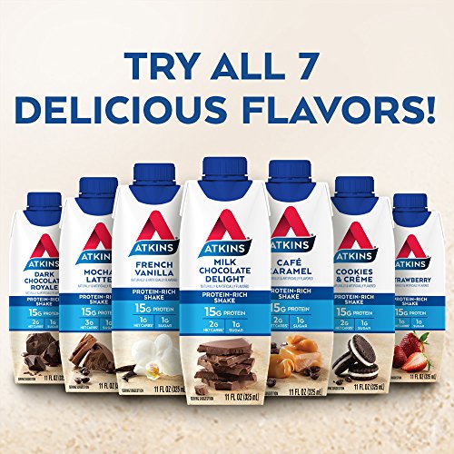 Atkins Gluten Free ProteinRich Shake, Milk Chocolate Delight, 12 Count