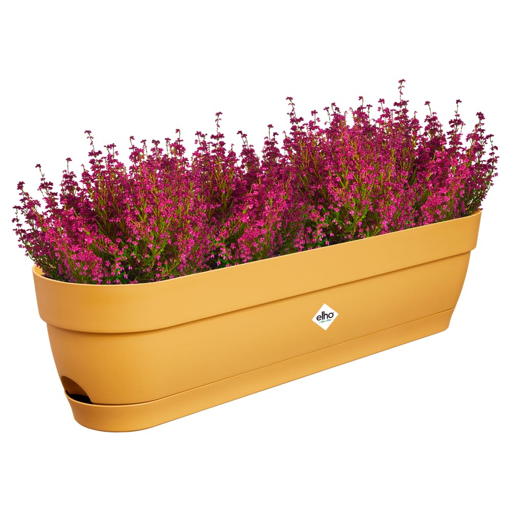 elho Vibia Campana Trough 70 - Planter for Balcony - Ø 69.0 x H 17.0 cm - Yellow/Honey Yellow