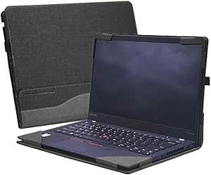 Honeycase Compatible for Lenovo ThinkPad X1 Carbon Case 8th & 7th & 6th & 5th Gen Laptop 14 Inch (NOT FIT 1st Gen/2nd Gen/3rd Gen/4th Gen), PU Leather Folio Stand Protective Hard Shell Case Cover,Grey