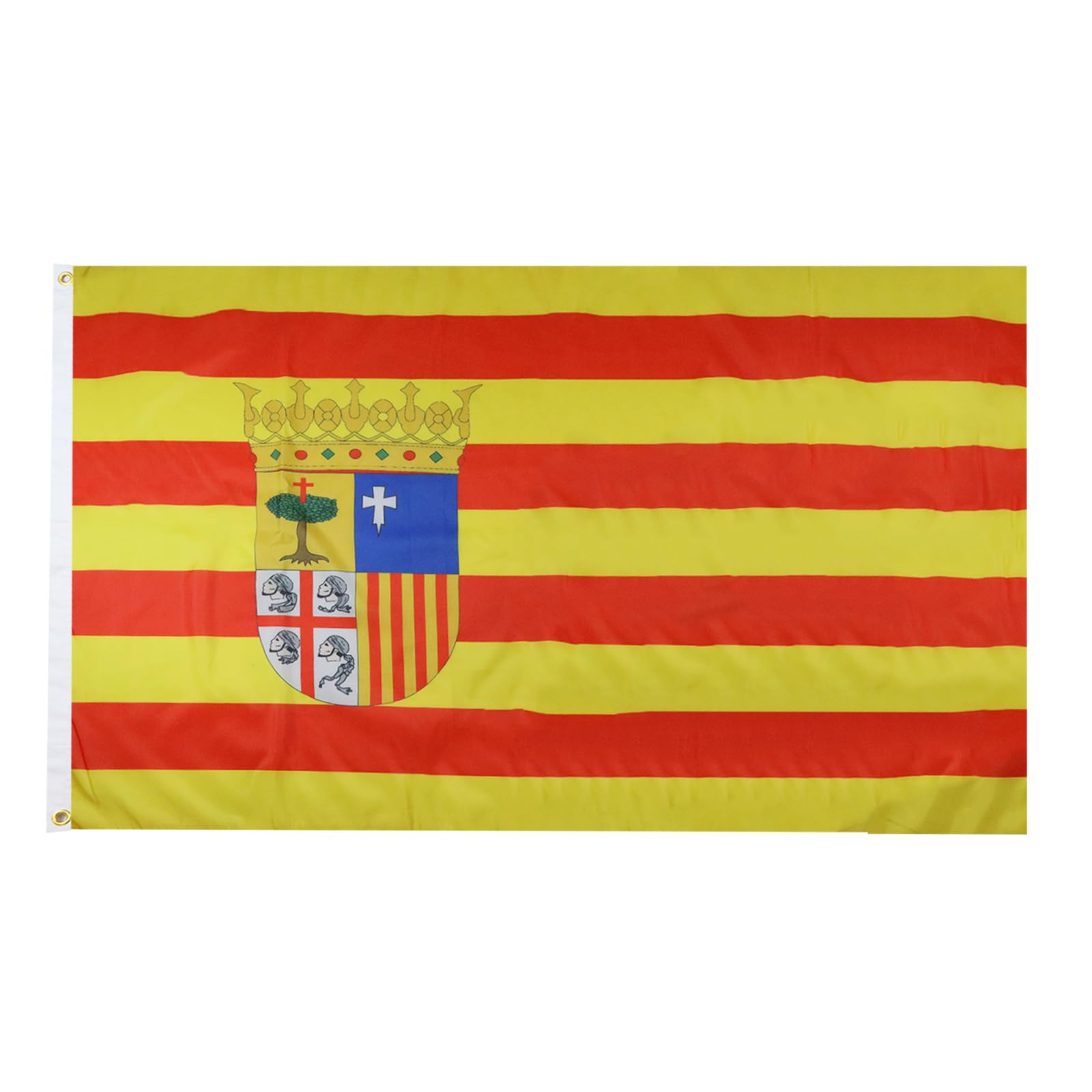 AZ FLAG - Aragon Flag - 3x5 Ft - 100D Polyester Spanish Region Of Aragon Banner with Two Metal Grommets - Fade Resistant - Vivid Colors - 3' x 5' Feet - 150x90 Cm