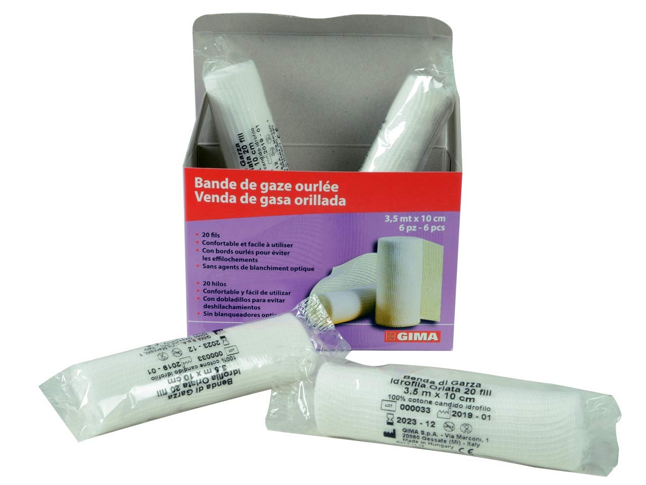 Gima 34842 Gauze Bandages, 3.5 m x 1 cm - Image 4