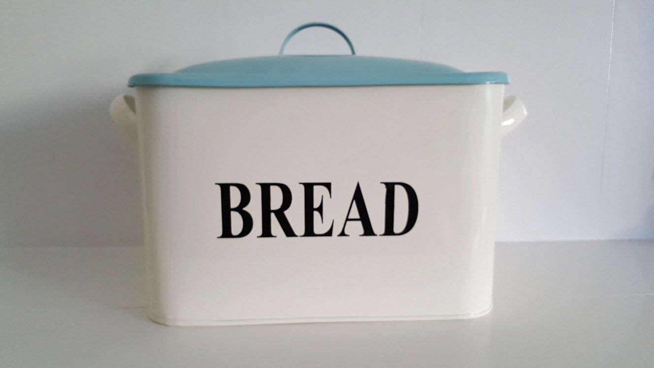 Bread Box Bread Bin breadbox in the enamel Look, Light Blue