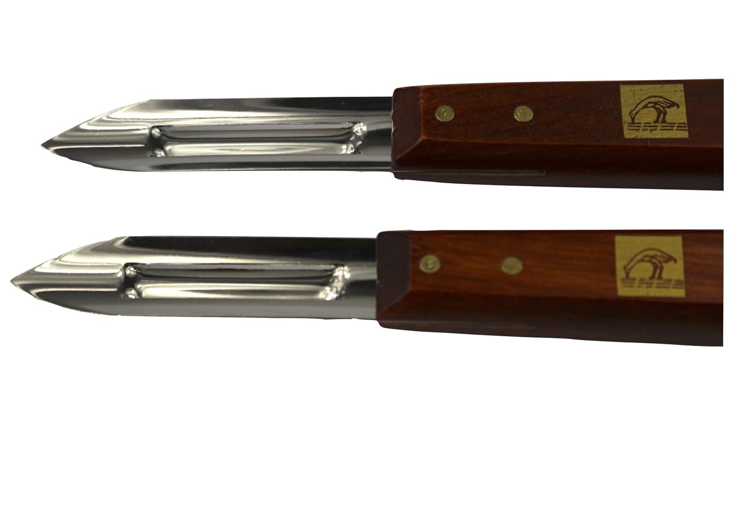2 Pack Potato Vegetable Peeling Knife Peeler with Double Blade Wooden