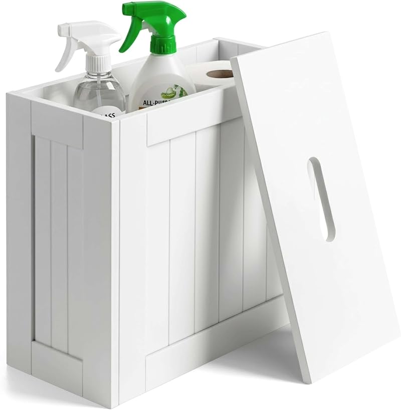 Unibos Freestanding Bathroom Storage Cabinet White Slimline Box