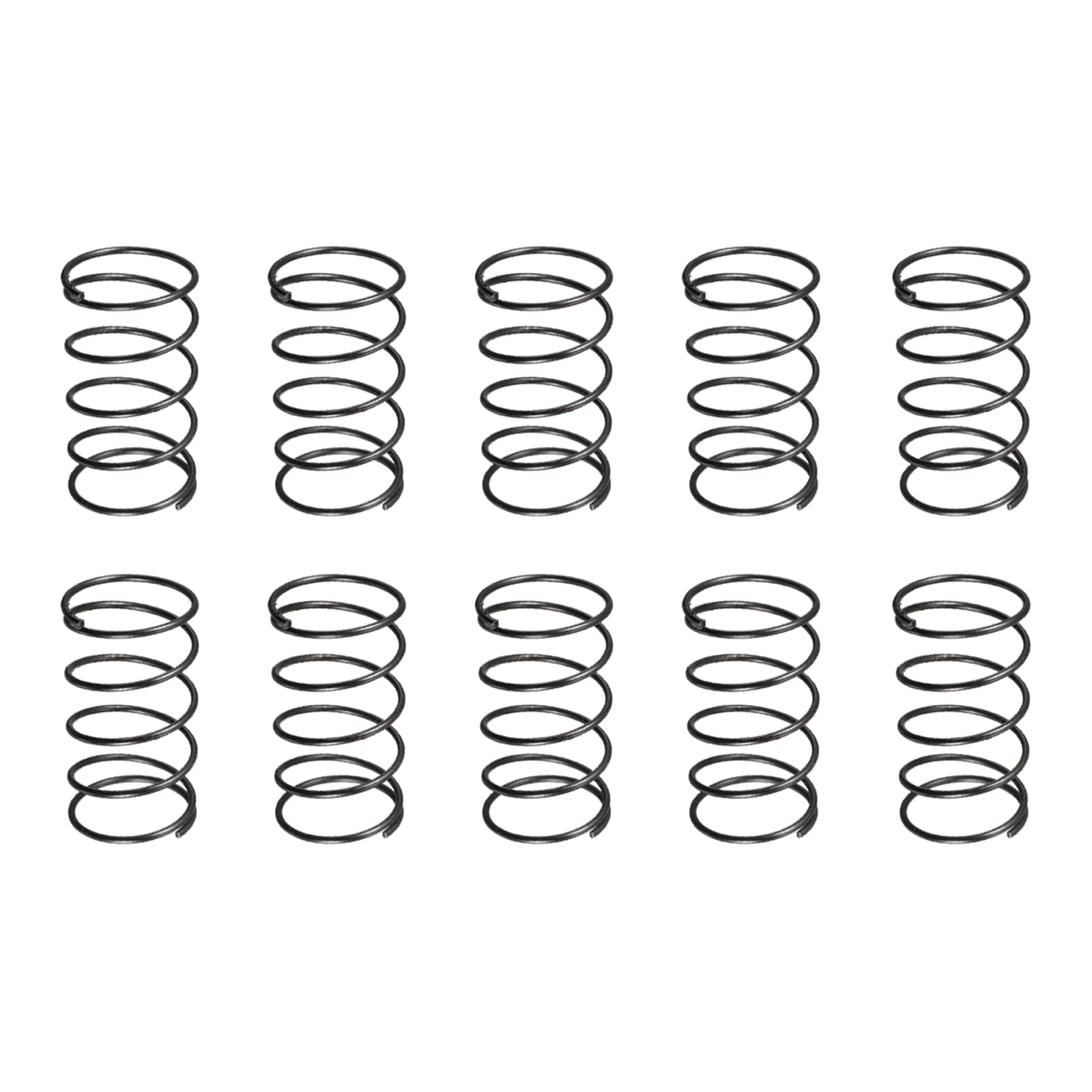 DTGN 1.2x20x35mm(DxODxL) Compression Spring - 10Pack - Good for Machinery - Spring Steel Extension Spring - Black