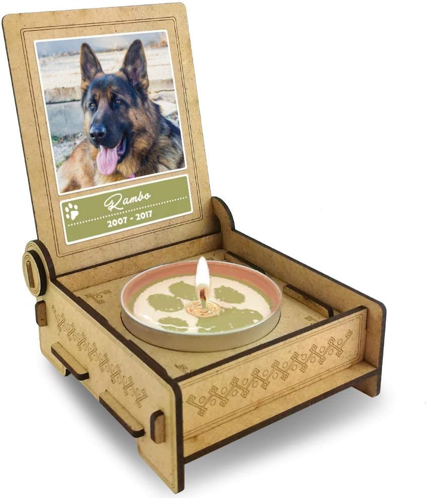 Trost LICHT personalised dog memorial candle with picture custom made