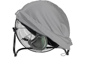 ZUYYON Outdoor Fan Cover, Waterproof And Dustproof Fan Cover For 18"&20" Industrial Floor Fan/Box Fan, Heavy Duty High Velocity Floor Fan Cover, Industrial Fan Cover(Grey)