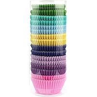 Xlloest Mini Cupcake Liners Muffin Wrappers Rainbow Bright Baking Cups Paper, 400 Pack