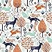 Carousel Designs Navy and Orange Woodland Animals Fabric by The Yard - Organic 100% Cotton