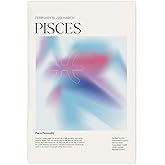 Pisces Wall Art Print, Pisces Gifts, Pisces Zodiac Poster, Pisces Poster Print Zodiac Wall Art, Pisces Room Decor Symbol, Zodiac Pisces Art Unframe-style16x24inch(40x60cm)