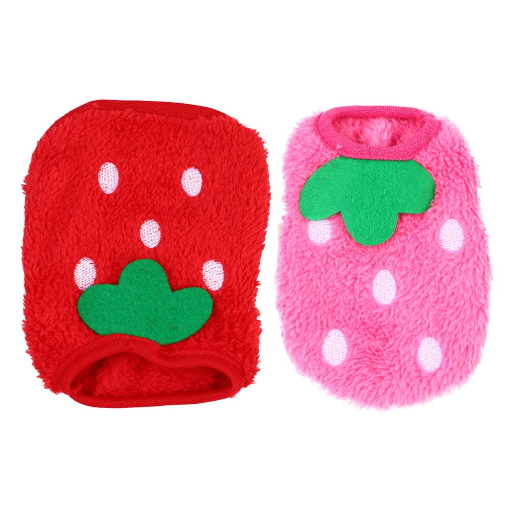 2pcs Bunny Clothes Warm Pet Costume Fleece Pet Apparel Comfortable Pet Vest for Small Animals XXS