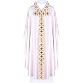 Vmyainrt Catholic Priest Chasuble Unisex Catholic Church Father Mass Vestment Robe Medieval Clergy Pastor Robe