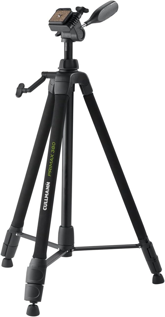 Cullmann - 51381 - Primax 380 Tripod with compact 3-way Head and Quick Release Unit (159 cm Extension Height, Weight 153 g, Maximum Load 3.5 kg)