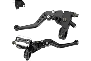 RIDLOG Universal CNC Motorcycle 7/8" 22mm Handlebar Brake Master Cylinder Clutch Lever, Dirt Bike Mini Bike Brake Lever, Brake and Clutch Lever Set Fit for Honda Kawasaki Suzuki Yamaha (Black)