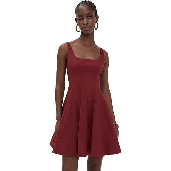 STAUD Women's Mini Dena Dress, White, 10 at Amazon Women's