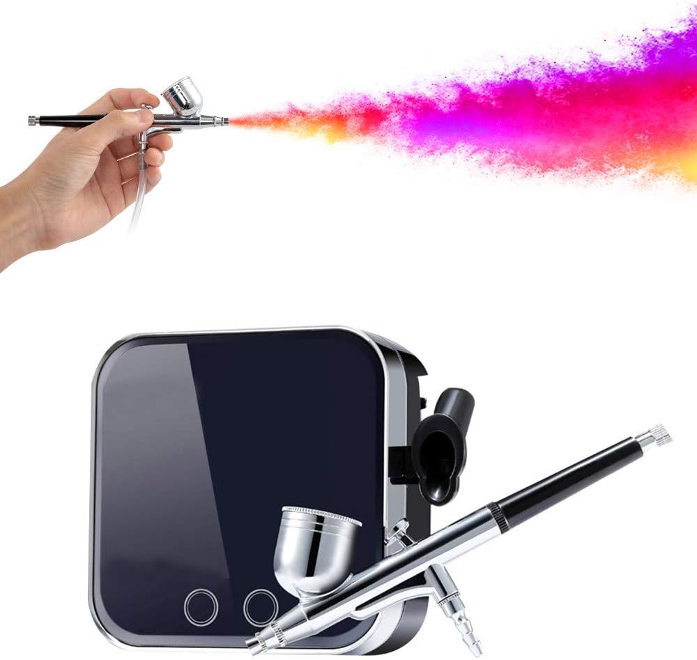 DjfLight Newest Arrival Airbrush Makeup Kit with Compressor Pro 0.3mm Aerograph Face Skin Replenishment Tool EU/US/UK/AU Plug Standard