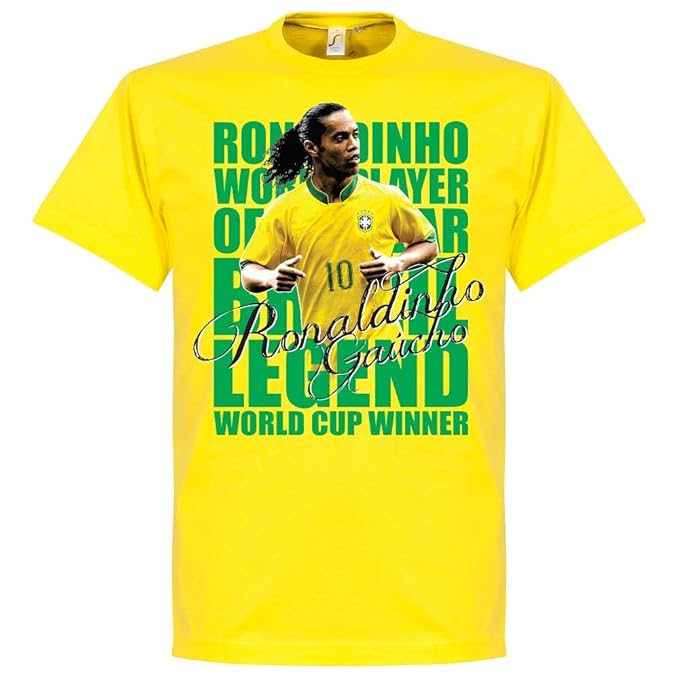 Retake Wiederholen Ronaldinho Legend T-Shirt – Gelb